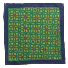 Abramo Green Medallion 33cm Pocket Square - Tie Doctor