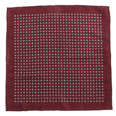 Burgundy Red Mini Floral IMS Motif 33cm Pocket Square - Tie Doctor