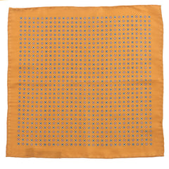 Gold Mini Floral IMS Motif 33cm Pocket Square - Tie Doctor