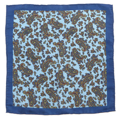 Light Blue Frederick Paisley Bow Tie & Pocket Square Set - Tie Doctor