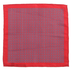 Rocco Red Mini Medallion 33cm Pocket Square - Tie Doctor