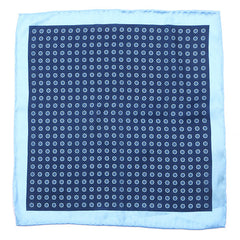 Classic Lars Navy Blue Floral 33cm Pocket Square - Tie Doctor