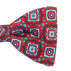 Cass Burgundy Mac-Inspired Motif Print Bow Tie - Tie Doctor