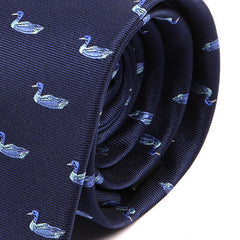 Navy Blue Duck Motif Tie 7.5cm - Tie Doctor
