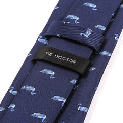 Navy Blue Duck Motif Tie 7.5cm - Tie Doctor