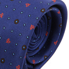 Unique Blue Floral Patterned Macclesfield Silk Tie - Tie Doctor