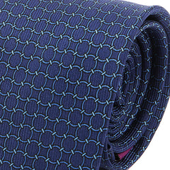 Navy Blue Links Macclesfield Silk Tie - Tie Doctor