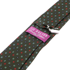 Green, Red & Blue Floral Macclesfield Printed Silk Tie - Tie Doctor
