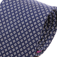 Classic Blue Lars Printed Extra Large Silk Tie 8cm - Tie Doctor