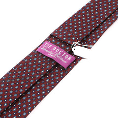 Dark Red Cube Macclesfield Printed Silk Tie - Tie Doctor