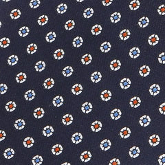 Navy Multicoloured Silk Ties Circles - Tie Doctor