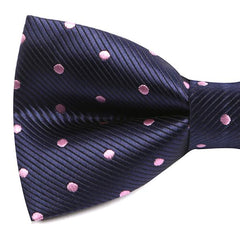 Navy & Pink Polka Dots Bow Tie - Tie Doctor