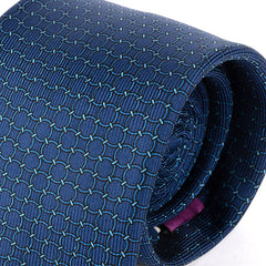 Navy Blue Links XL Macclesfield Silk Tie 8.5cm