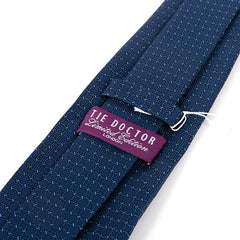 Navy Blue Links XL Macclesfield Silk Tie 8.5cm