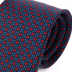 Midnight Blue Mosaic Macclesfield Silk Tie 7.5cm