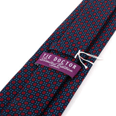 Midnight Blue Mosaic Macclesfield Silk Tie 7.5cm