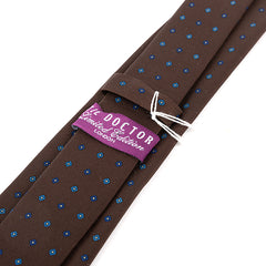 Brown Wexford Petal Printed Macclesfield Silk Tie 7.5cm