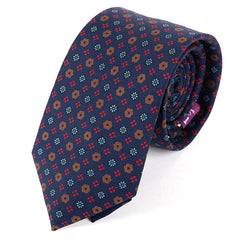 Tatton Blue Bloom Macclesfield Silk Tie 7.5cm