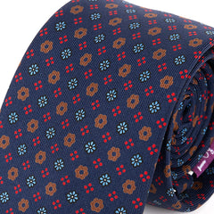 Tatton Blue Bloom Macclesfield Silk Tie 7.5cm