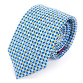 Blue Dorset Mosaic XL Macclesfield Silk Tie 8.5cm
