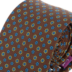 Brown Havana Bloom Macclesfield XL Silk Tie 8.5cm