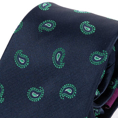 Navy Blue & Green Paisley IMS Tie 7.5cm