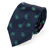 Navy Blue & Green Paisley IMS Tie 7.5cm