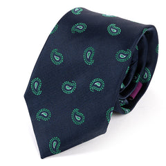 Navy Blue & Green Paisley IMS Tie 7.5cm