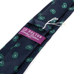 Navy Blue & Green Paisley IMS Tie 7.5cm