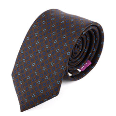Brown Sable Bloom Macclesfield Silk Tie 7.5cm