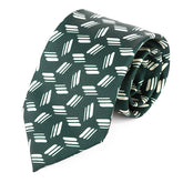 Neha Green Striped IMS Tie 7.5cm