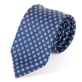 Classic Blue & Red Mini Floral Motif Tie 7.5cm
