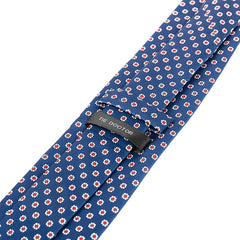 Classic Blue & Red Mini Floral Motif Tie 7.5cm