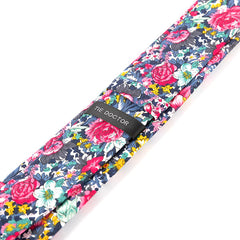 Pink and Blue Floral Cotton Tie 6.5cm