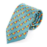 Light Blue Parrot Print IMS Tie 8cm