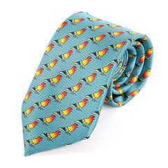 Light Blue Parrot Print IMS Tie 8cm