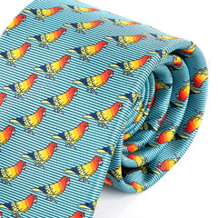 Light Blue Parrot Print IMS Tie 8cm