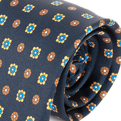 Navy Blue Nelie Floral Motif IMS Tie 7.5cm