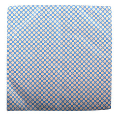 Light Blue & Brown Bold Dot Pocket Square 31cm