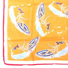 Orange Surfer Jenny Large Pocket Square 42cm