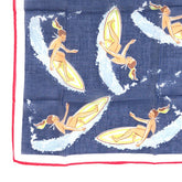 Navy Blue Surfer Jenny Large Pocket Square 42cm