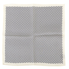 Ivory White Mini Circle Silk Pocket Square 32cm