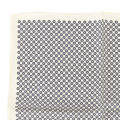 Ivory White Mini Circle Silk Pocket Square 32cm
