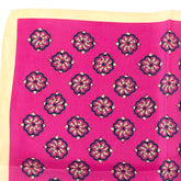 Pink Paisley Blossom Silk Pocket Square 34cm