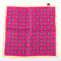 Pink Paisley Blossom Silk Pocket Square 34cm