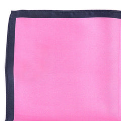 Pink And Navy Contrast Hem Silk Pocket Square
