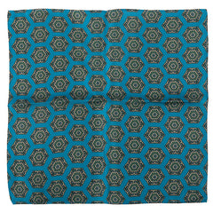 Gregor Blue Silk Pocket Square