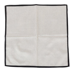 Whitehall XL Black Dot Silk Pocket Square 40cm