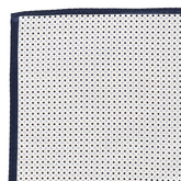 Whitehall XL Blue Dot Silk Pocket Square 40cm