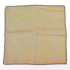 Light Brown & Black Dot Silk Pocket Square 32cm